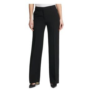 DKNY Womens Black Stretch Zippered Wide Leg Wear To Work High Waist Pants 18